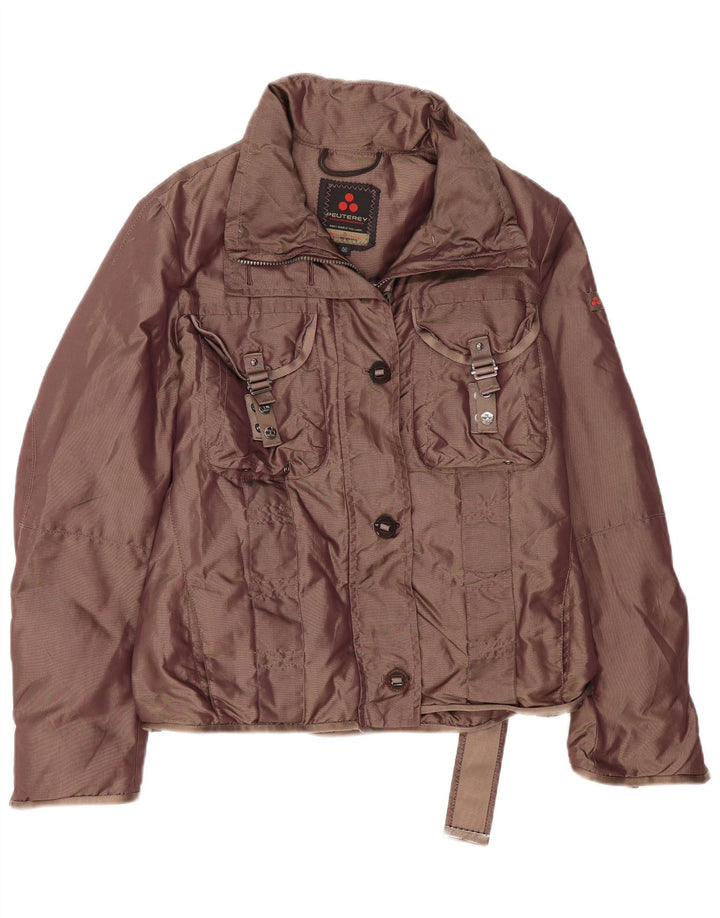 PEUTEREY Womens Padded Jacket IT 46 Large Brown Polyamide