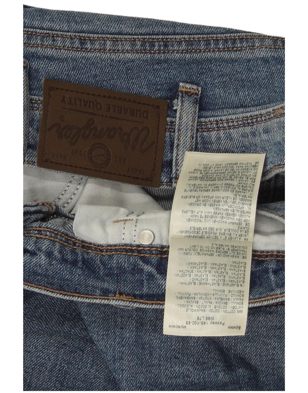 Wrangler Mens Regular Fit Jeans Reta W34 L30 Azul Algodão