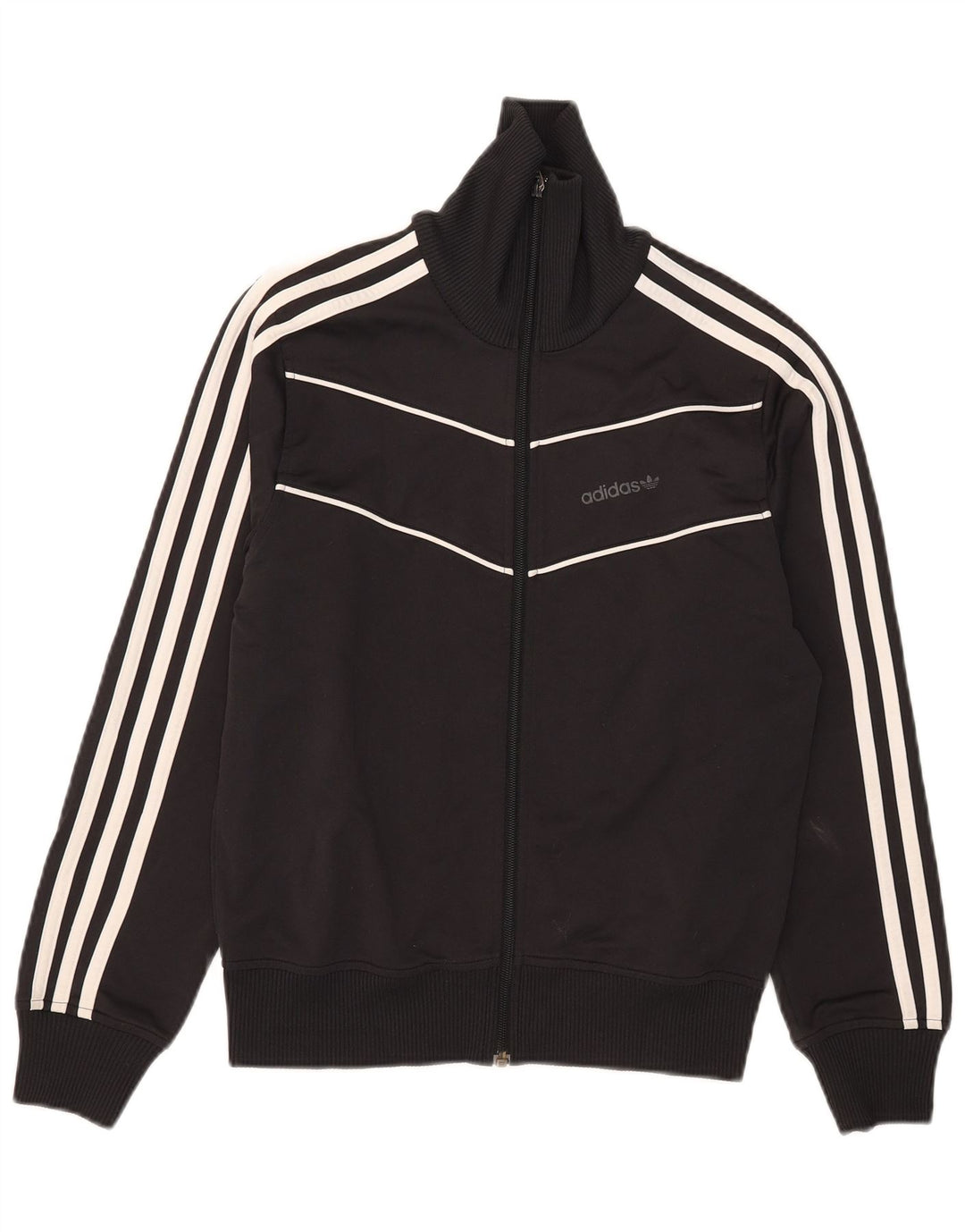 Adidas Womens Tracksuit Top Jacket UK 14 Médio Preto Poliéster