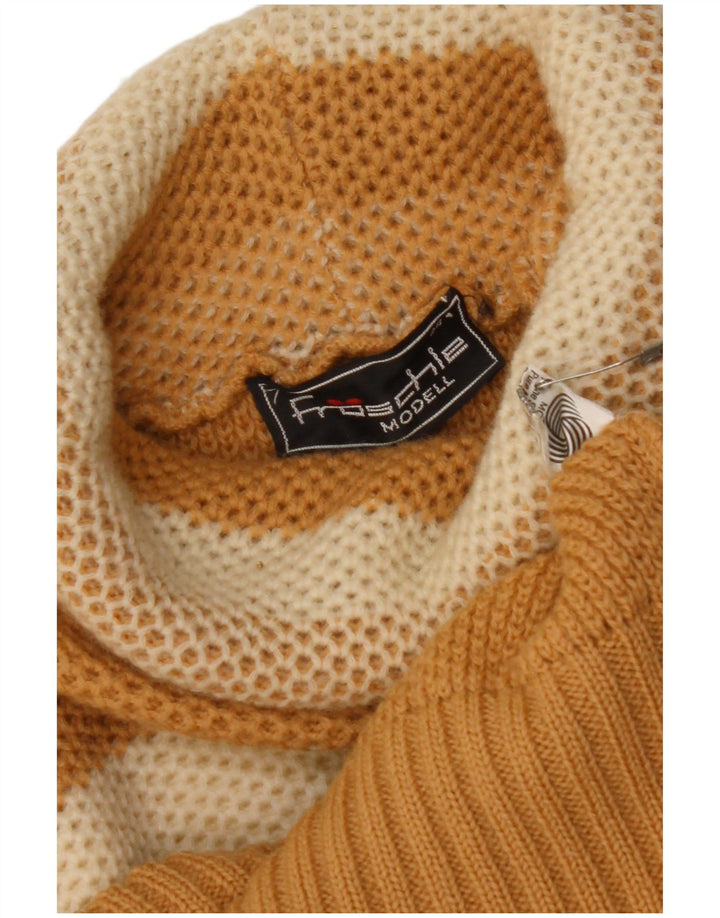 Suéter feminino VINTAGE com gola redonda IT 44 listrado bege médio