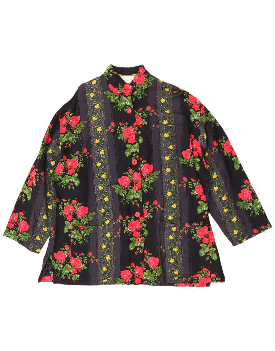 Blusa feminina Avenue manga 3/4 oversized IT 42 médio preto floral