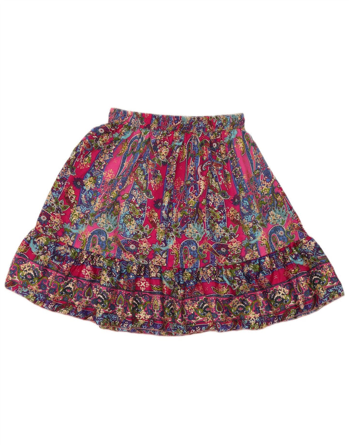 Saia larga feminina VINTAGE W22 2XS Paisley multicolorido