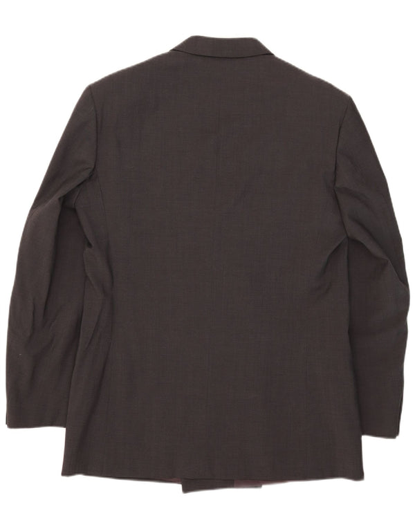 Jaqueta blazer masculina Nino Cerruti com peito duplo IT 50 grande lã cinza