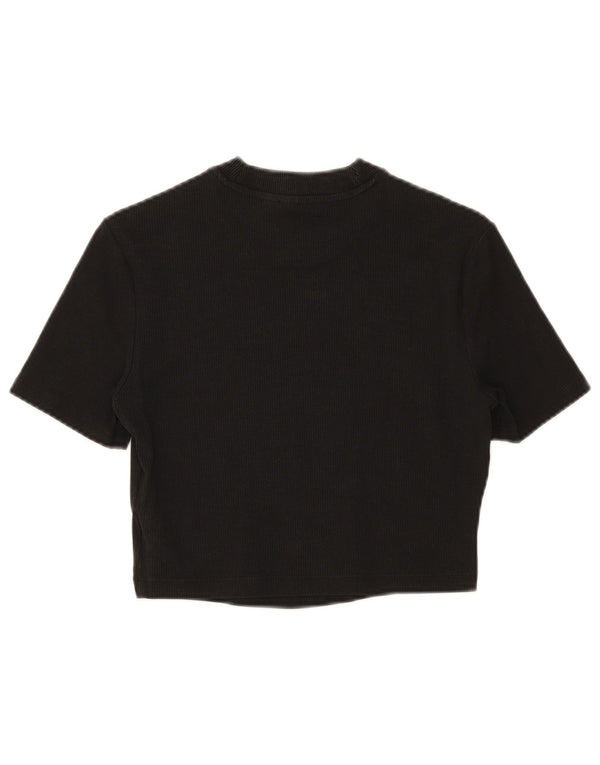 Camiseta Adidas Feminina Crop Top UK 12 Médio Algodão Preto