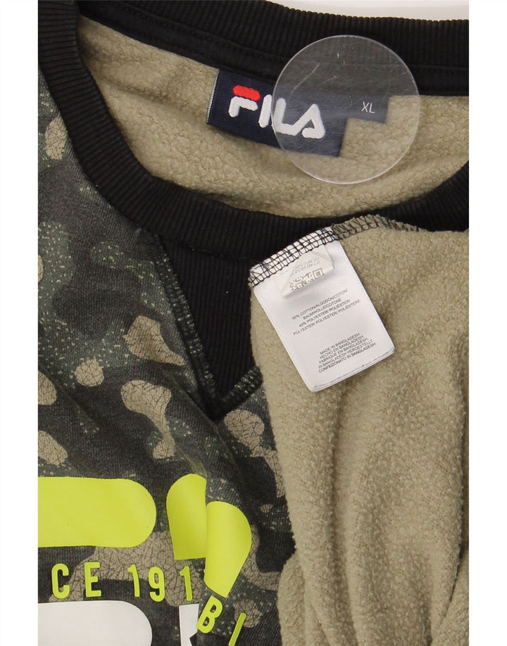 Moletom masculino Fila Graphic Jumper XL cáqui camuflado algodão