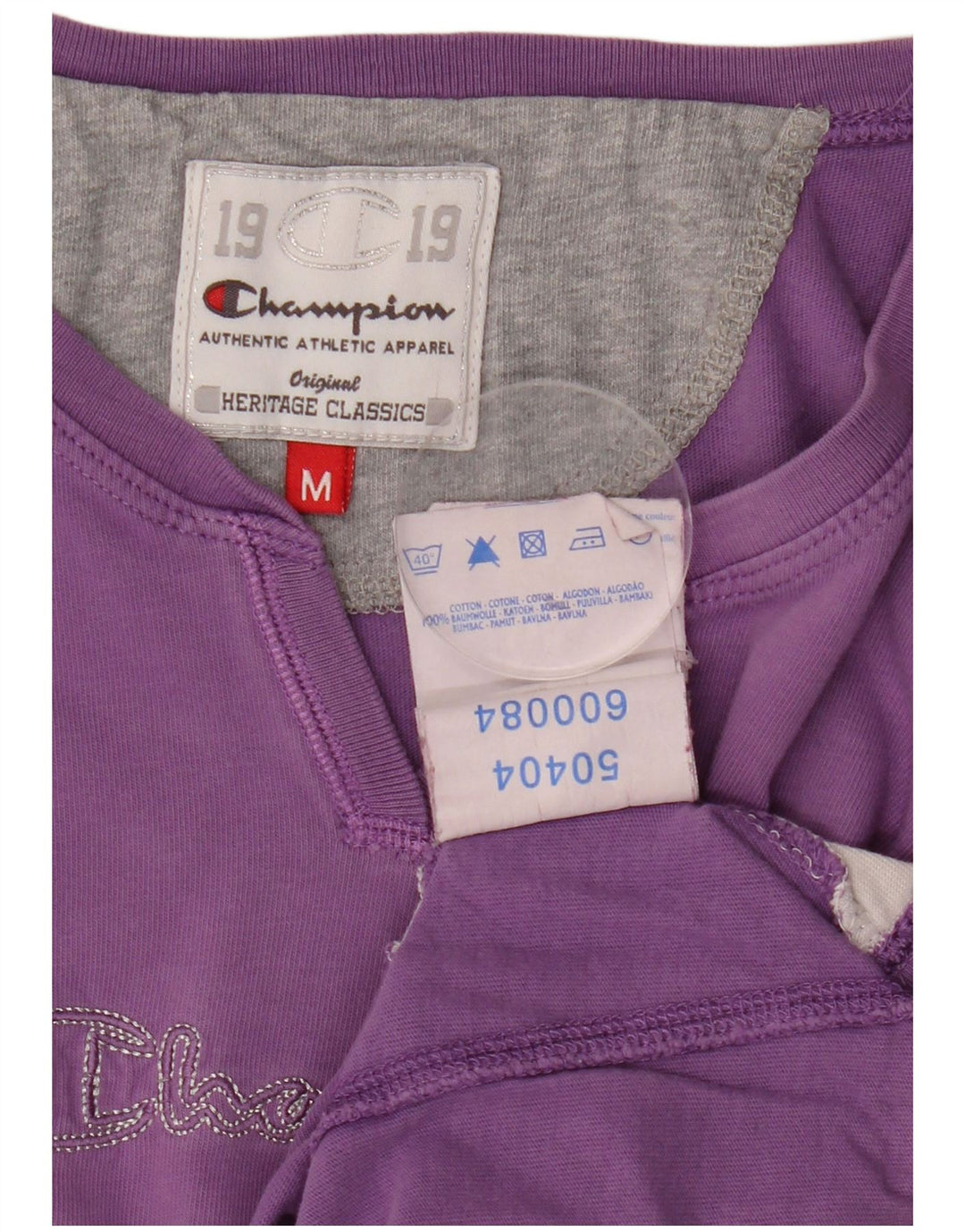 Camiseta feminina CHAMPION Heritage Classics com estampa UK 12 Roxo médio