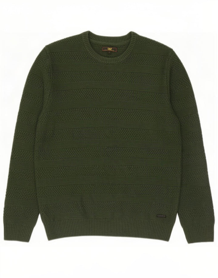 Suéter masculino Lee com gola redonda, grande acrílico verde