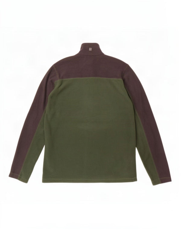 Suéter de lã masculino Mountain Warehouse com zíper e pescoço XS verde colorblock
