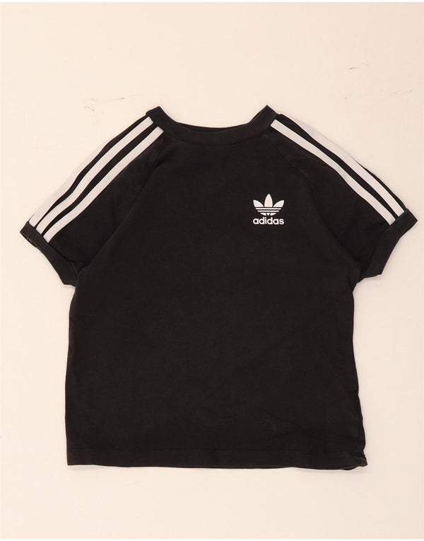 Camiseta Adidas Meninos Top 6-7 Anos Algodão Preto