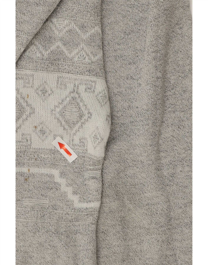 Suéter vintage masculino com gola canoa XL cinza geométrico