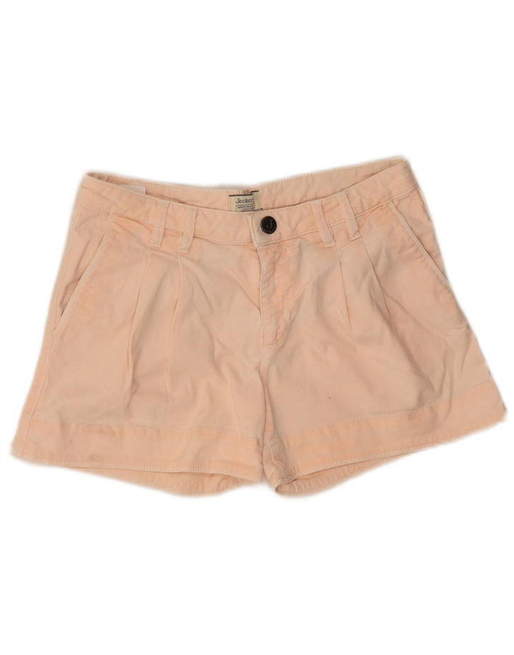 Shorts jeans feminino Jeckerson W28 médio rosa algodão