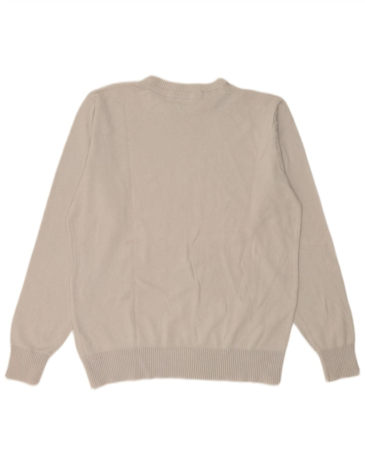 Suéter feminino North Sails com gola redonda Reino Unido 14 algodão cinza médio