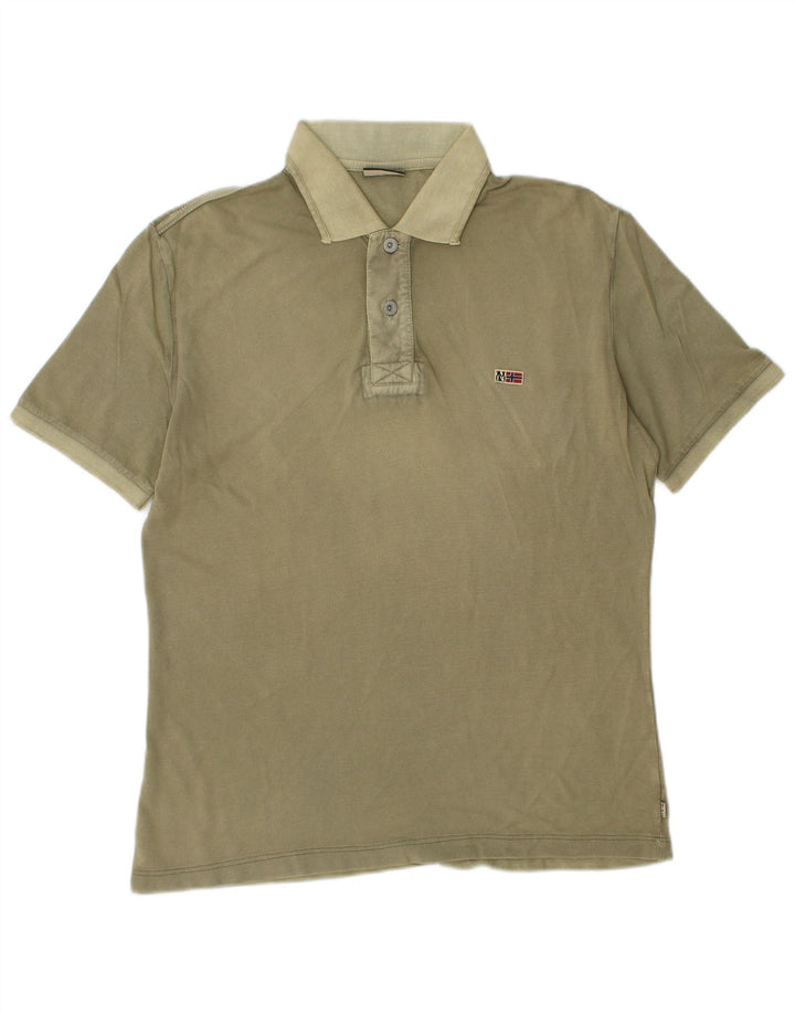 Camisa pólo geográfica masculina NAPAPIJRI médio cáqui