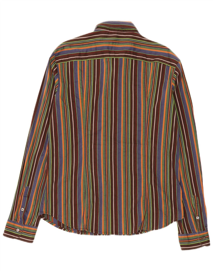 Camisa masculina Dolce & Gabbana tamanho 38 médio algodão listrado multicolorido