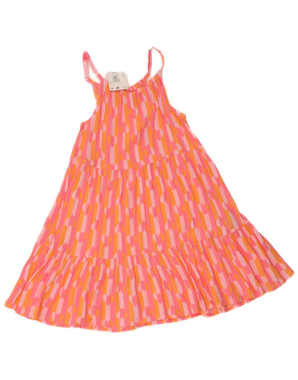 Vestido Marks & Spencer para meninas com padrão abstrato em camadas, 10-11 anos, coração rosa