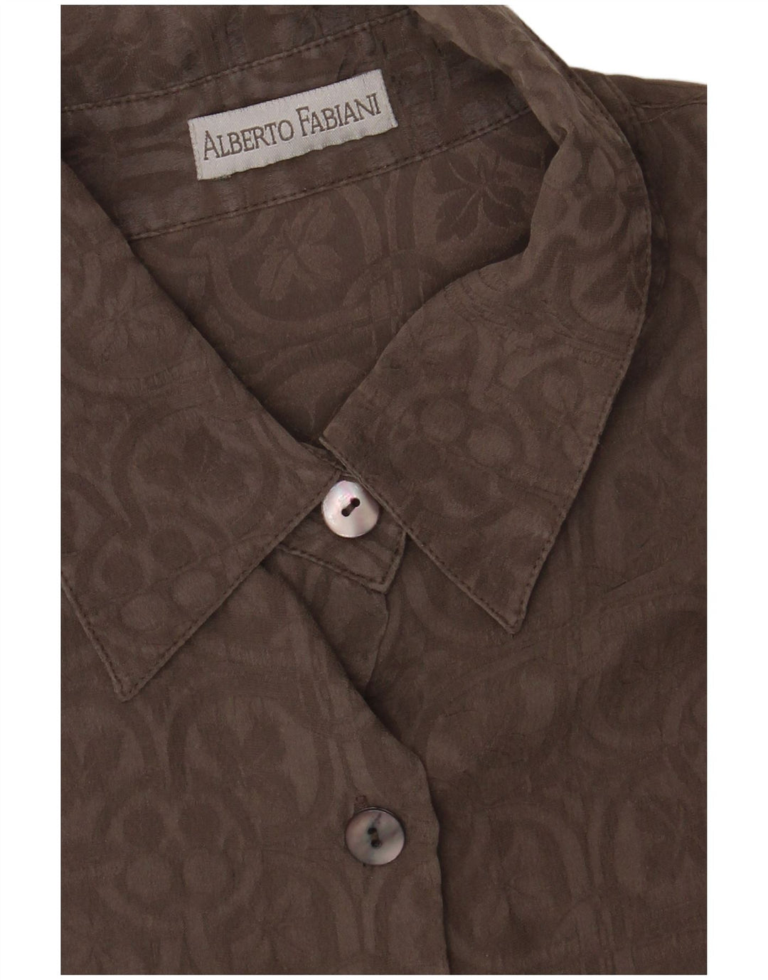 Camisa feminina Alberto Fabiani UK 14 grande cinza floral