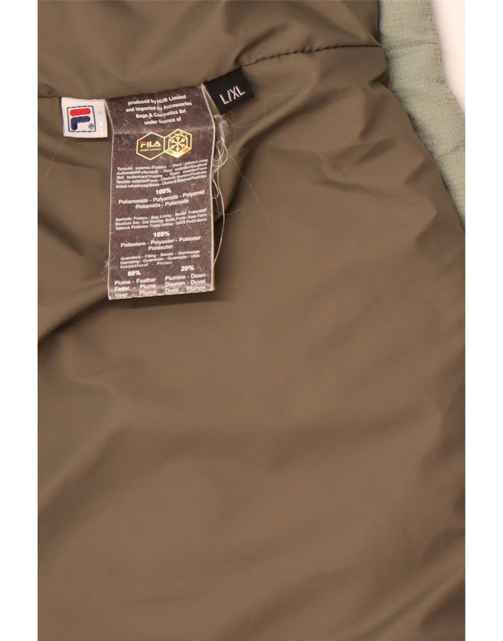 Jaqueta acolchoada masculina FILA UK 40 grande poliamida verde