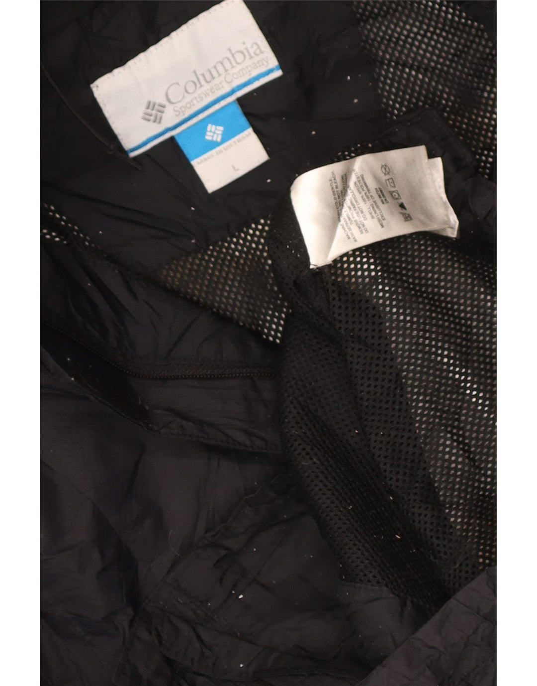 Jaqueta de chuva feminina com capuz Columbia UK 16 grande nylon preto