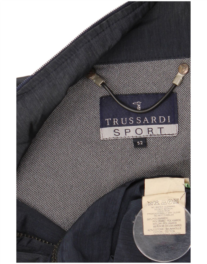 Jaqueta de chuva masculina Trussardi IT 52 XL azul marinho poliamida