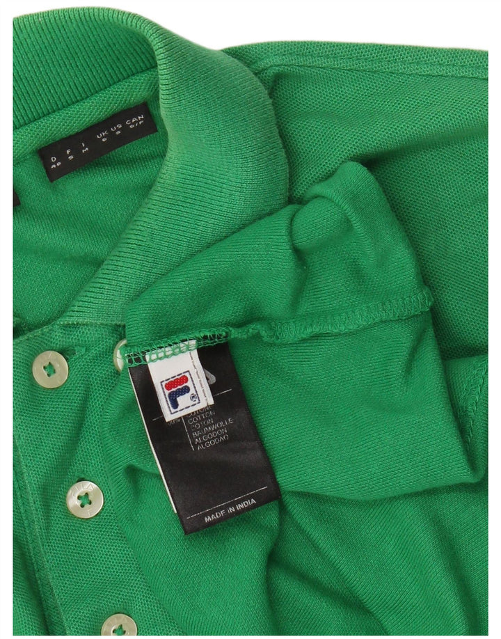 Camisa polo masculina Fila pequena algodão verde