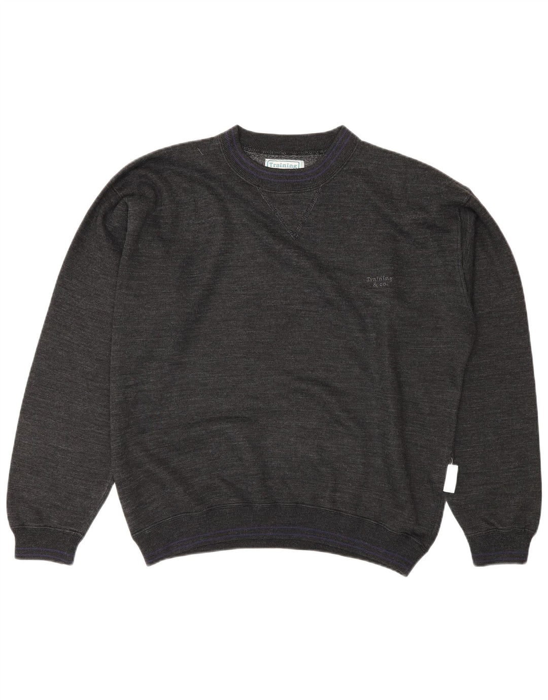 Moletom masculino vintage Jumper grande algodão cinza