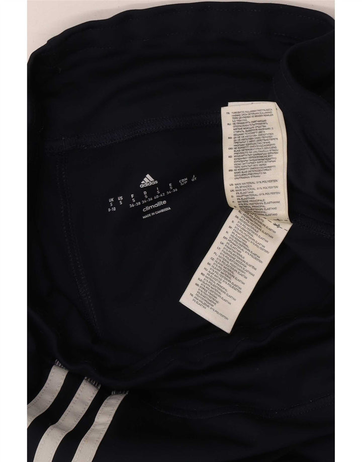 Leggings Adidas Femininas UK 8 Pequenas Azul Marinho Poliéster