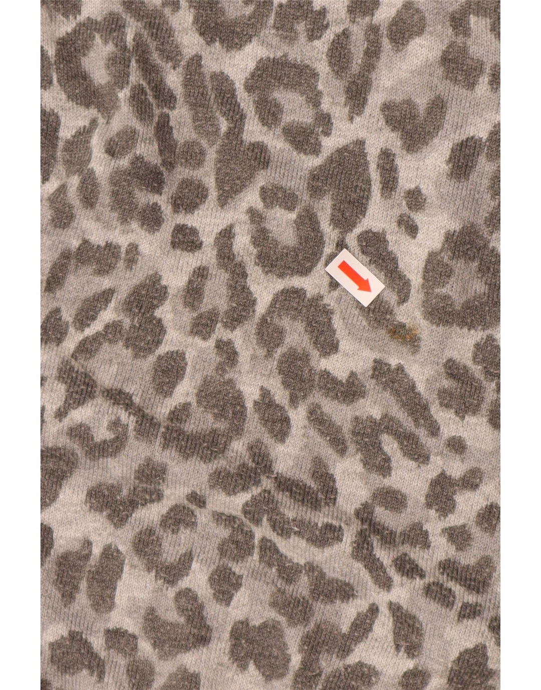 Suéter feminino OASIS com gola redonda Reino Unido 14 cinza médio com estampa animal