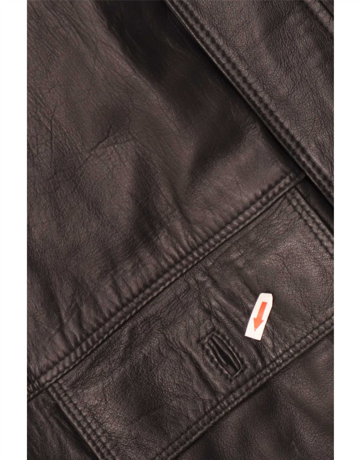 Jaqueta de couro masculina vintage UK 38 média preta