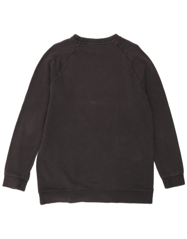 Adidas feminino gráfico moletom jumper reino unido 14 grande algodão preto