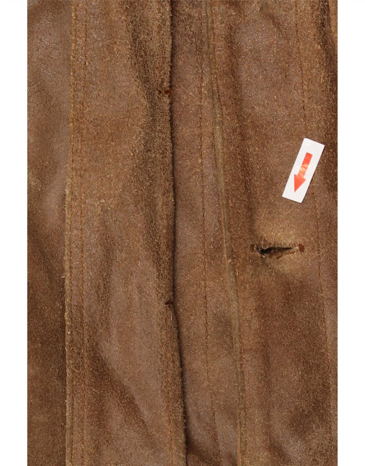 Jaqueta de couro bomber masculina Mustang UK 42 XL marrom