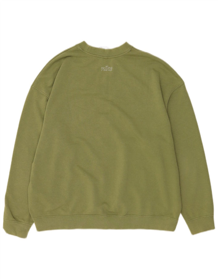 Nike Womens Dri Fit Graphic Oversized Moletom Jumper Reino Unido 14 Médio Verde