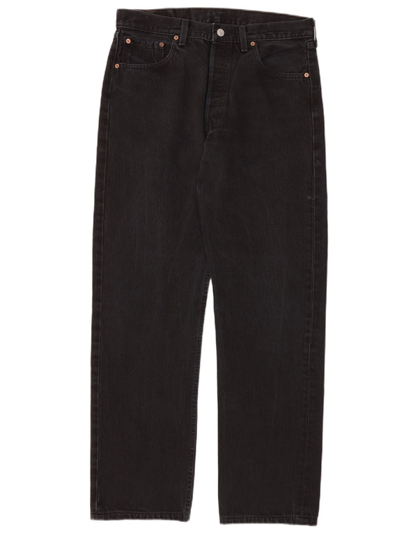 LEVI'S Masculino 501 Straight Jeans W34 L34 Algodão Preto