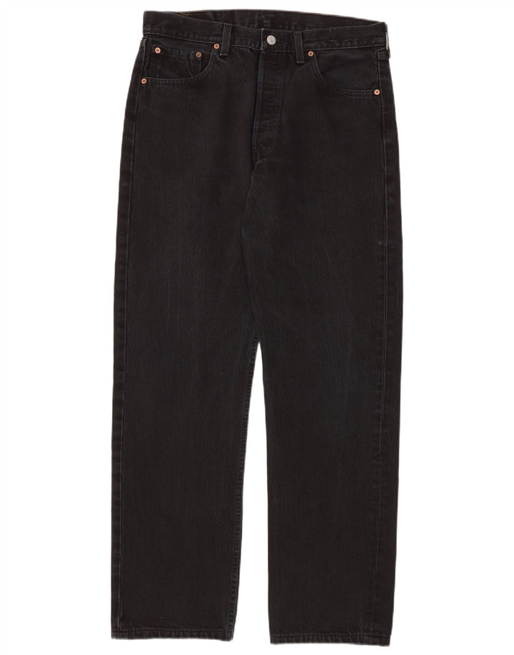 LEVI'S Masculino 501 Straight Jeans W34 L34 Algodão Preto