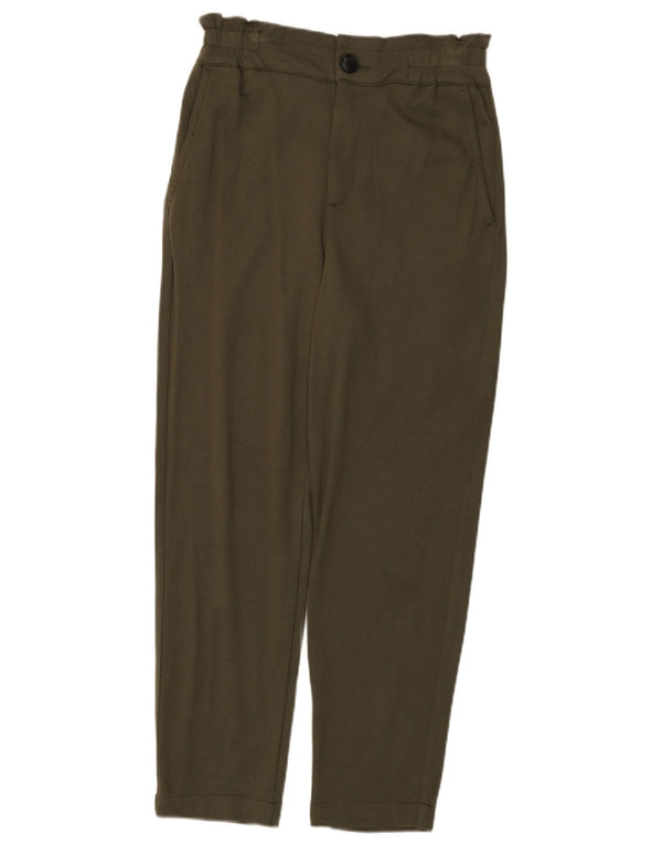 Calça Chino Cônica Feminina Zara XS W24 L25 Cáqui Viscose