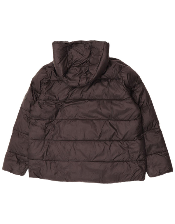 Jaqueta acolchoada com capuz feminina Zara UK 18 XL preta