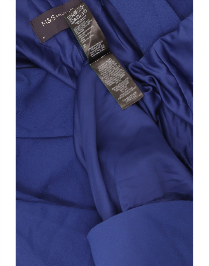 Jaqueta blazer feminina Marks & Spencer manga 3/4 aberta Reino Unido 16 grande azul