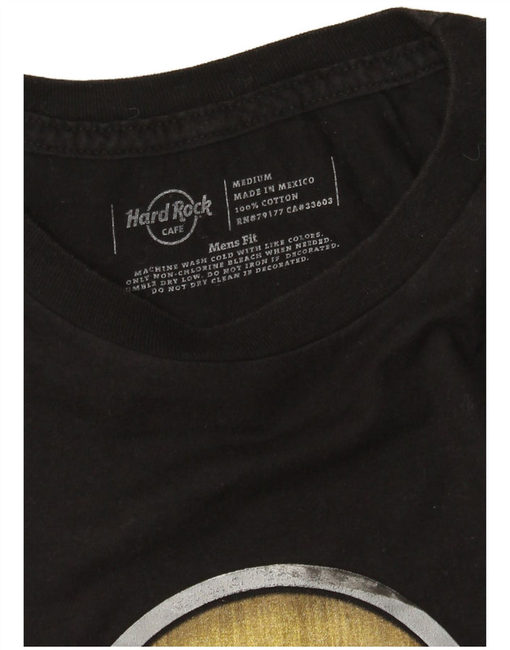Camiseta masculina Hard Rock Cafe Hollywood Graphic Top médio algodão preto