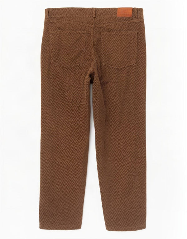 Calça feminina de veludo Massimo Dutti UE 42 grande W32 L28 bege