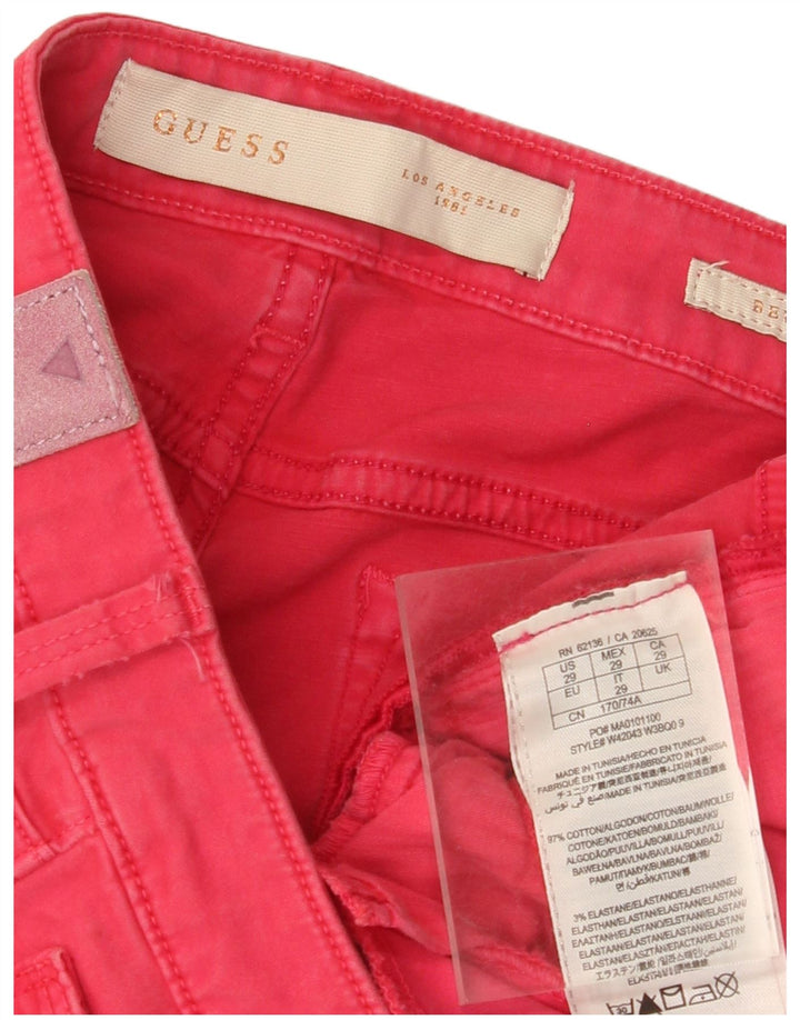 Calça feminina casual justa GUESS W29 L28 algodão rosa