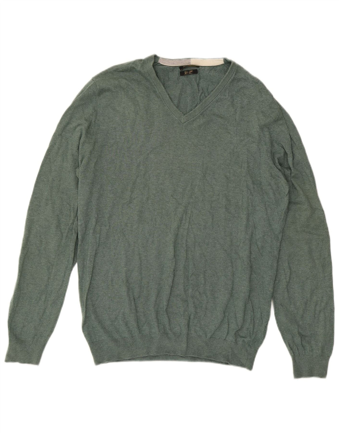 Suéter masculino MASSIMO DUTTI com decote em V XL algodão verde