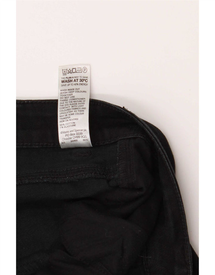 Jeans Marks & Spencer curto bootcut feminino Reino Unido 12 médio W34 L27 preto