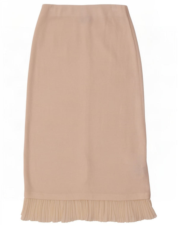 Zara Saia midi feminina cintura alta pequena W26 viscose branca
