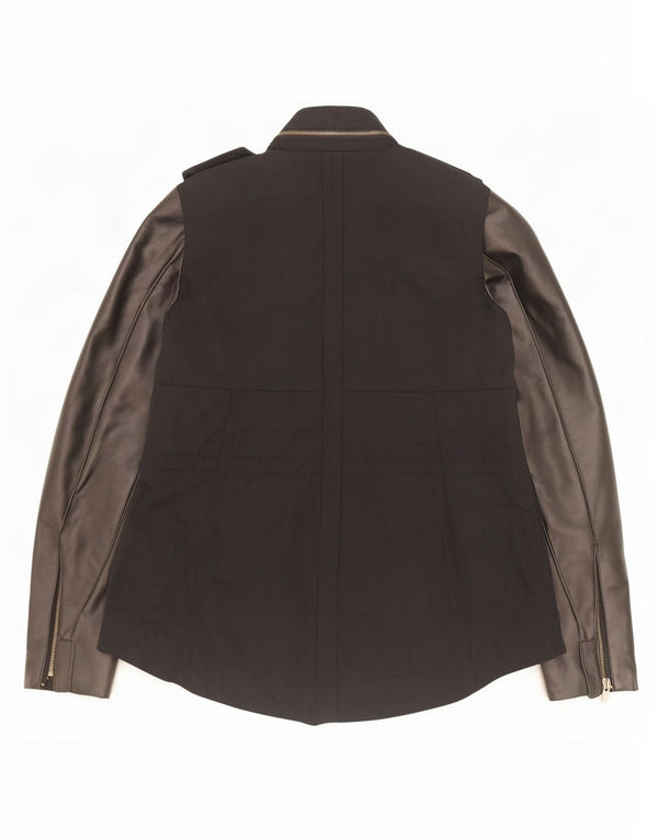 Jaqueta militar com capuz feminina Zara UK 6 XS poliuretano preto