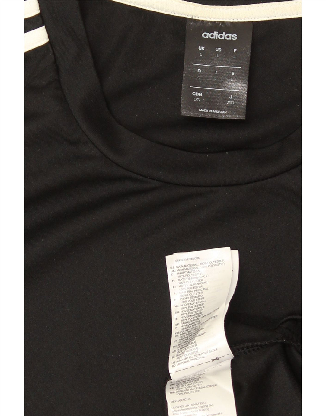 Adidas Mens Climalite Camiseta Top Grande Poliéster Preto