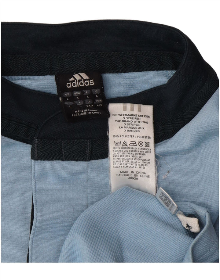Adidas Mens Polo Shirt Grande Azul Colorblock Poliéster