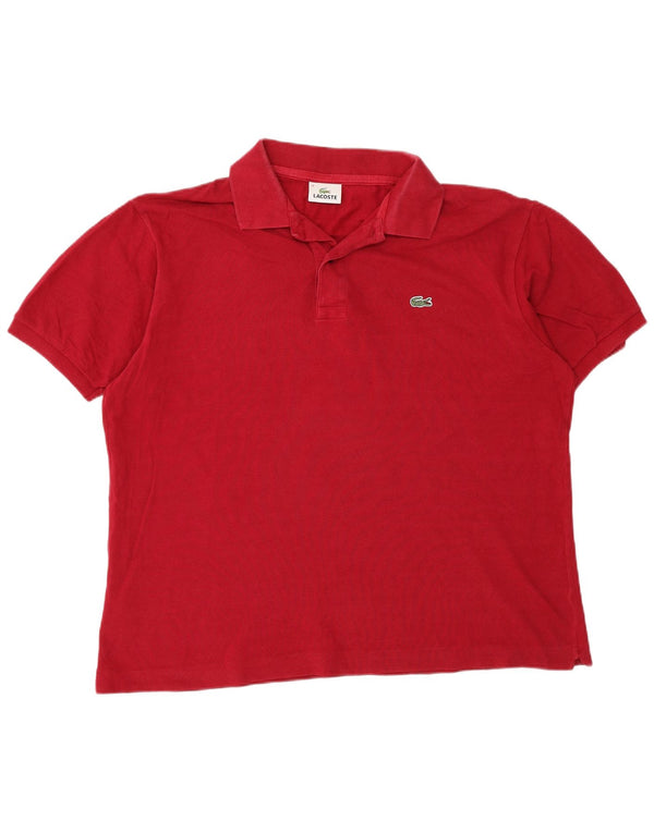 Camisa polo masculina Lacoste tamanho 6 XL algodão borgonha