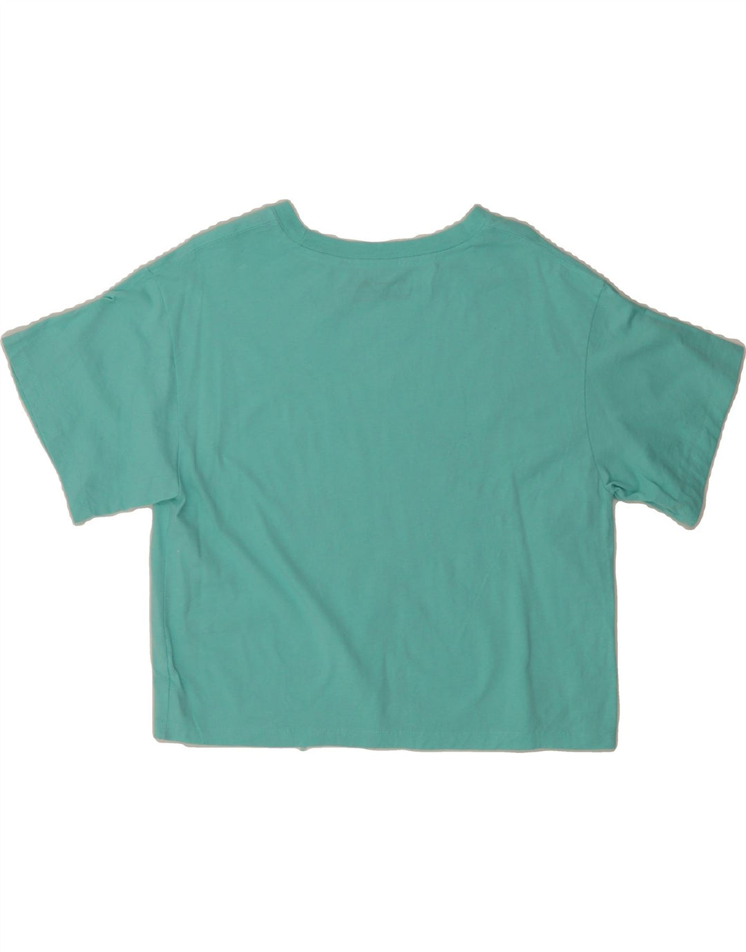 CHAMPION Womens Crop T-Shirt Top UK 14 Medium Turquoise Cotton Vintage Champion and Second-Hand Champion from Messina Hembry 