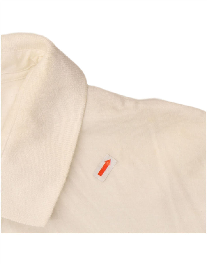 Camisa polo masculina FRENCH CONNECTION grande de algodão branco