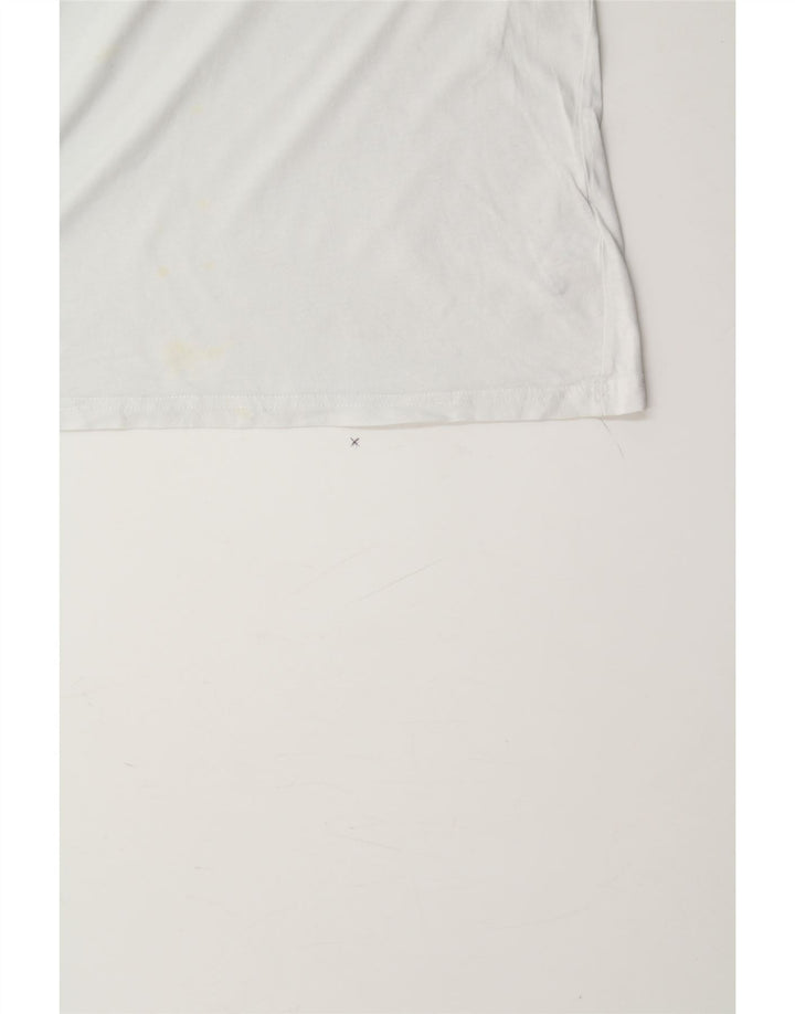 DACK'S Womens Graphic T-Shirt Top UK 10 Small White Cotton Vintage Dack's and Second-Hand Dack's from Messina Hembry 