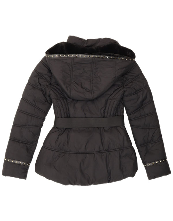 Jaqueta feminina acolchoada com capuz Guess UK 10 pequena preta